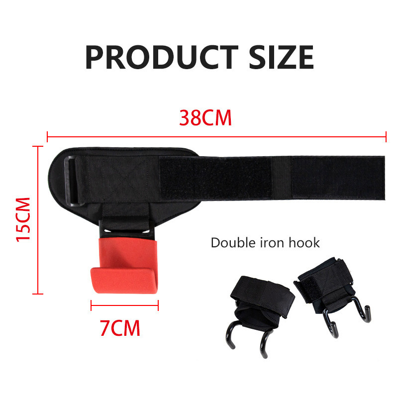 Svorio kėlimo rankenos kabliukai Kėlimo kablys Ranka ir treniruoklis Fitneso riešo dirželiai Sunkios apkrovos prisitraukimai Galios kėlimo rankenos Paminkštintas treniruočių kabliukas