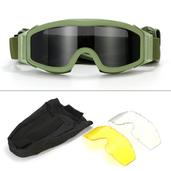 Στρατιωτικά τακτικά γυαλιά αντιανεμικά Γυαλιά Airsoft Paintball Ανδρικά γυαλιά πολέμου Πεζοπορία Πεζοπορία Πρόληψη UV400