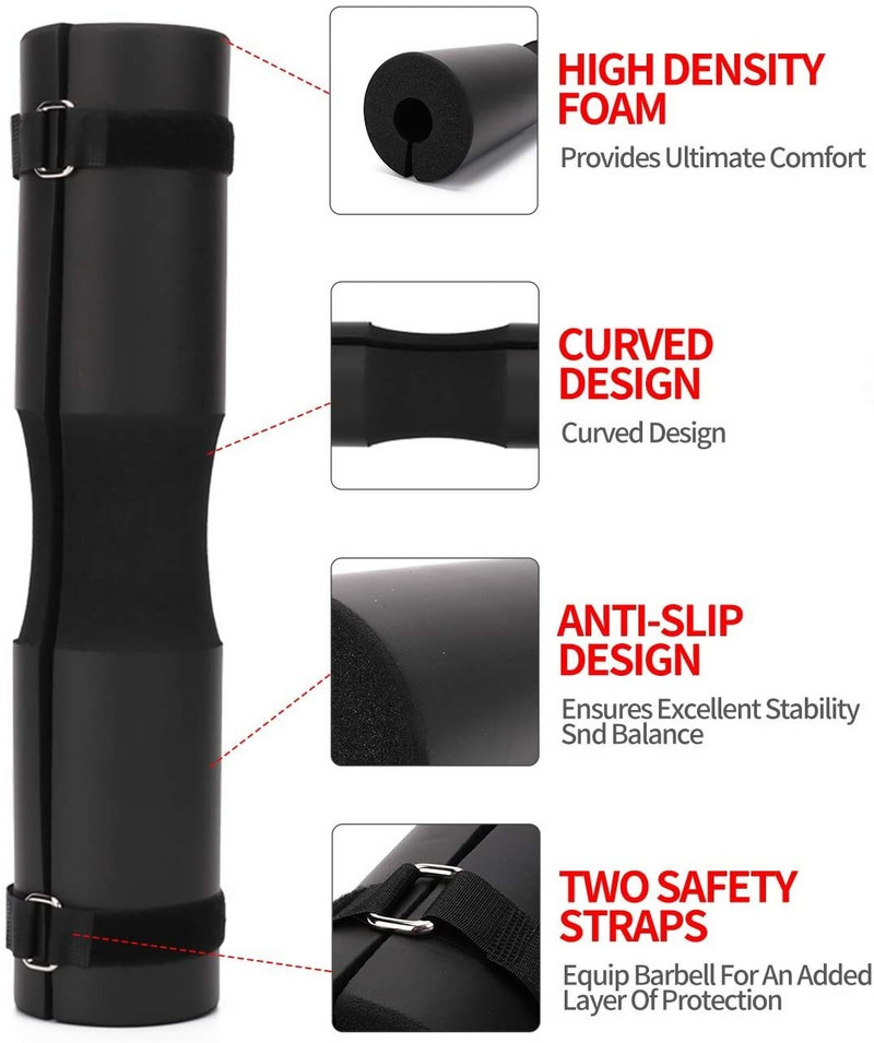 Pritūpimo padas – putplasčio štangos pagalvėlė pritūpimų pagalvėlėms, pritūpimų ir strypo paminkštinimas klubų stūmimui – standartinis olimpinio svorio strypo padas