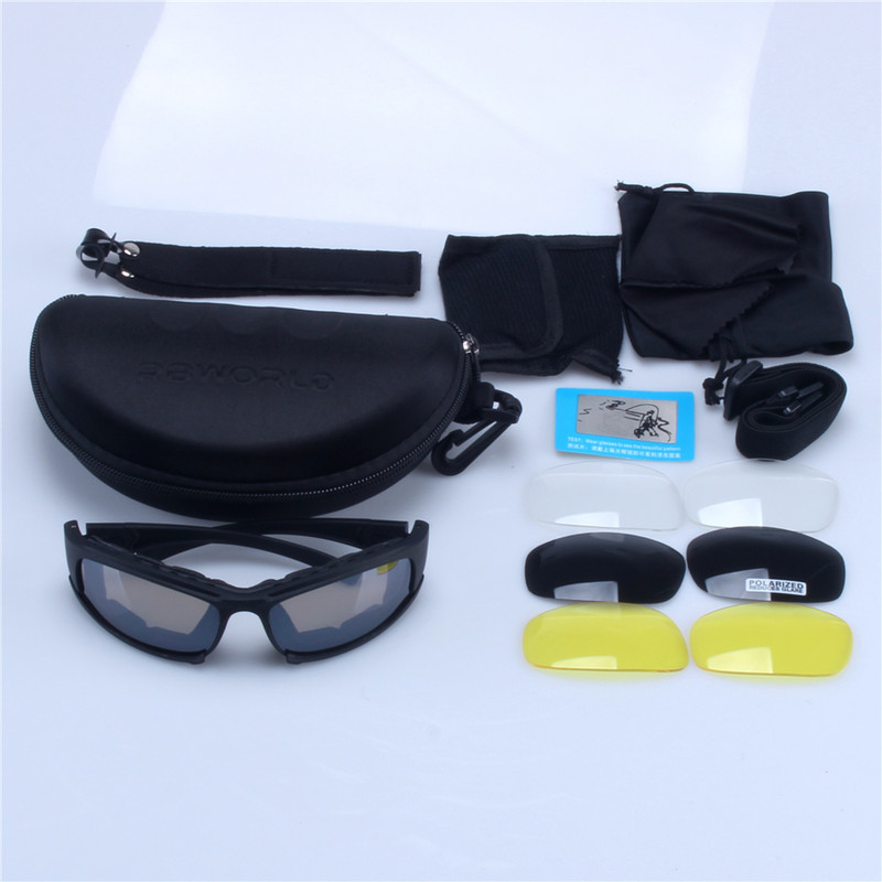 RBworld X7 szemüveg Férfi Katonai polarizált napszemüveg Golyóálló airsoft lövöldözés Gafas füstlencse Motorkerékpáros szemüveg