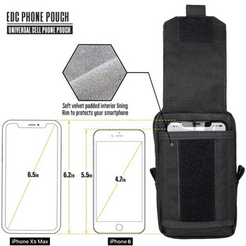 Tactical Molle Pouch Outdoor Mobile Phone Τσάντα μέσης EDC Εργαλείο κυνηγιού Αξεσουάρ Τσάντα γιλέκο Πακέτο κινητού τηλεφώνου Βάση εργαλείων εργασίας