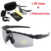 Sportlikud polariseeritud taktikalised prillid Sõjaväe kaitseprillid Armee päikeseprillid 4 objektiiviga Meeste laskmise kaitseprillid Mootorratta prillid