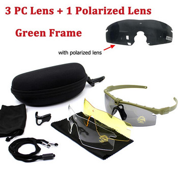Sport Polarized Tactical Glasses Στρατιωτικά γυαλιά Στρατού Γυαλιά ηλίου με 4 φακούς Ανδρικά γυαλιά σκοποβολής Γυαλιά ασφαλείας Γυαλιά μοτοσικλέτας