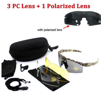 Спортни поляризирани тактически очила Военни очила Армейски слънчеви очила с 4 лещи Мъжки защитни очила за стрелба Мотоциклетни очила