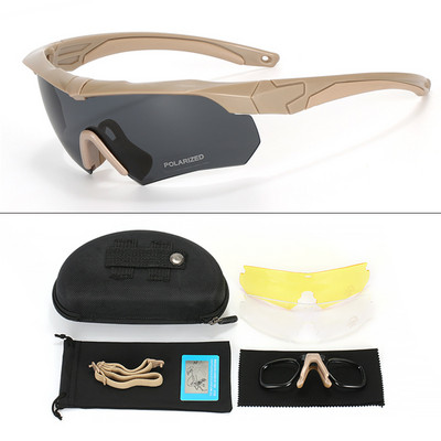Σετ γυαλιών υπολογιστή Tactical Polarized Military Goggles Army γυαλιά ηλίου με 4 φακούς ανδρών Shooting Πεζοπορία σε υπαίθρια αθλητικά σετ γυαλιών