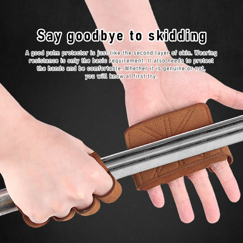 Bőr Súlyemelés Edzőkesztyű Tenyérvédő Női Férfi Fitnesz Sport Torna Fogantyúk Felhúzás Súlyemelő edzés