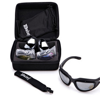 Polarized Sunglasses Men Hunting Shooting Airsoft Eyewear Original Box 4 Glasses Daisy C5 X7 Glasses Tactical Military Goggle