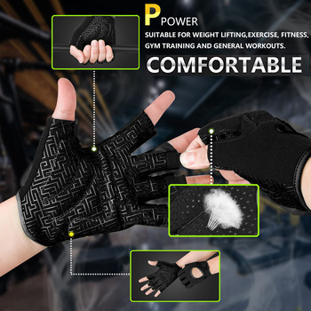 MOREOK Gym Gloves Beathable Full Palm Protect Ръкавици за фитнес тренировка Ръкавици против приплъзване Ръкавици за вдигане на тежести Ръкавици за упражнения Мъже