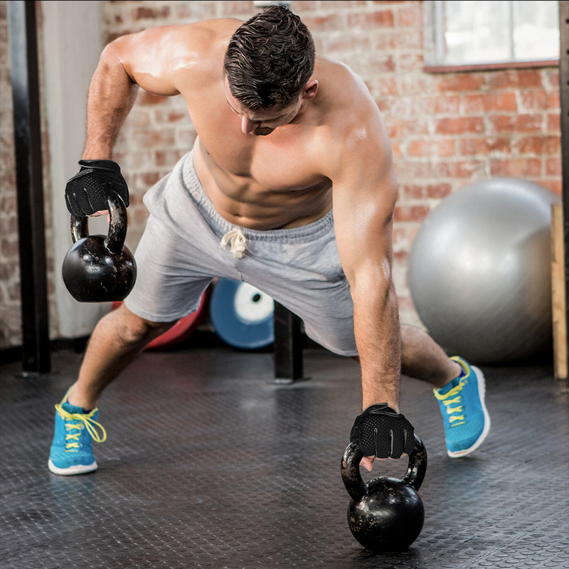 MOREOK jõusaalikindad Võimsad, terve peopesa kaitstud Fitness Treening Kindad Libisemisvastased Kaalutõstmiskindad Treeningkindad Meestele