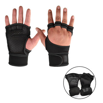 1 чифта тренировъчни ръкавици за вдигане на тежести за мъже, жени, фитнес, спорт, бодибилдинг, гимнастика, гимнастика, ръкавици, ръкавици, китки, длан, протекторни ръкавици
