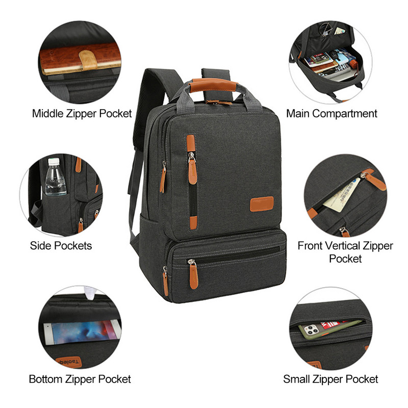 Vanjski set ruksaka Ženski Muški Laptop Ruksak Torba na rame Mali džep za Putovanje Škola Poslovni Rad Fakultet 14,5/16 inča