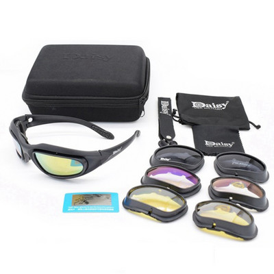 Polarized C5 Tactical Glasses Military Men Hunting Shooting Airsoft Army Goggles 4 Lens Outdoor Sport Γυαλιά Πεζοπορίας Ανδρικά