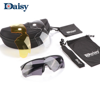 Γυαλιά σκοποβολής μάρκας Daisy Στρατιωτικά γυαλιά ιππασίας γυαλιά ιππασίας με 3 φακούς Original Box Ανδρικά γυαλιά σκοποβολής εξωτερικού χώρου