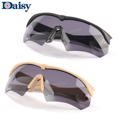 Марка Daisy Тактически очила за стрелба Военни очила Очила за езда с 3 лещи Оригинална кутия Мъжки очила за стрелба на открито
