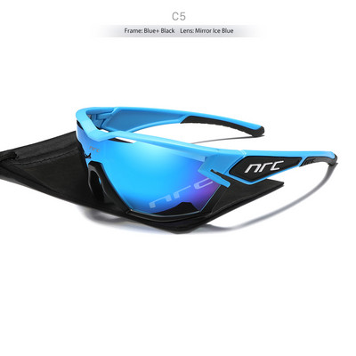 Sinine peegelklaas Maastikujalgratta NRC rattaprillid Mees Jalgratas Sport Jalgratta päikeseprillid MTB Jalgrattaprillid Naine UV400