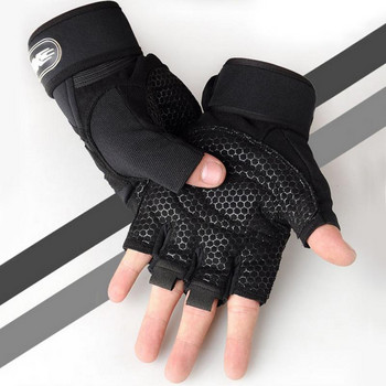 M-XL Gym Fitness Gloves Heavyweight Training Мъже жени Неплъзгащи се ръкавици за бодибилдинг Удължена опора за китката Вдигане на тежести Спорт