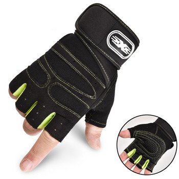 Фитнес ръкавици Crossfit Training Half Finger фитнес ръкавици Неплъзгащи се дишащи удължени ръкавици за поддръжка на китката Бодибилдинг тренировъчни ръкавици