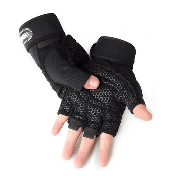 Фитнес ръкавици Crossfit Training Half Finger фитнес ръкавици Неплъзгащи се дишащи удължени ръкавици за поддръжка на китката Бодибилдинг тренировъчни ръкавици