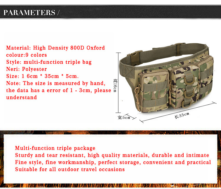 Taktikaline meeste vöökott Matka vöökott Välisarmee sõjavägi jahindus spordikotid ronimine telkimine armee fännide taktikaline pakett