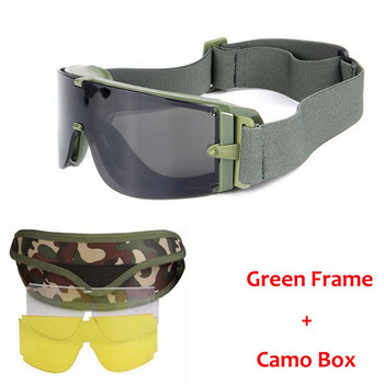 USMC X800 Tactical Goggles Army Hunting Пейнтбол Еърсофт Защитни очила Ветроустойчиви Мотоциклетни Ветроустойчиви очила 3 лещи