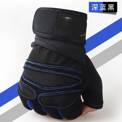Muške fitness rukavice za trening u teškim kategorijama Bodybuilding rukavice s pola prsta Neklizajuće produžene potpore za zglobove Sportovi za dizanje utega