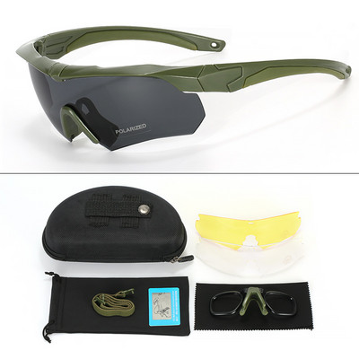 JSJM 3 Lens Tactical Polarized Goggles Στρατιωτικά γυαλιά σκοποβολής Υπαίθριο κυνήγι Αναρρίχηση Ποδηλασία Αντιανεμικά γυαλιά προστασίας από τη σκόνη