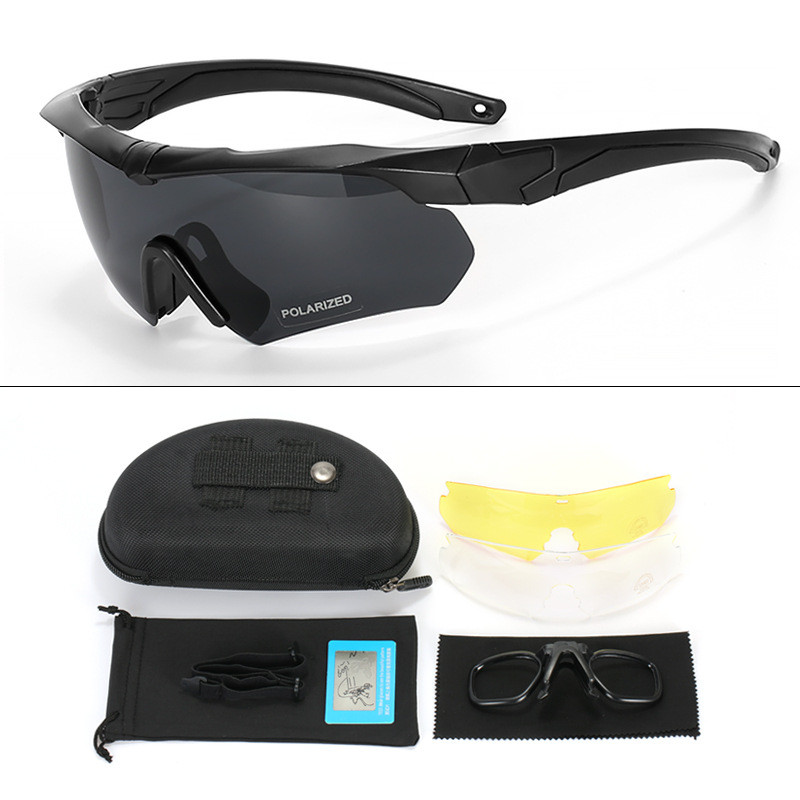 JSJM 3 Lens Tactical Polarized Goggles Στρατιωτικά γυαλιά σκοποβολής Υπαίθριο κυνήγι Αναρρίχηση Ποδηλασία Αντιανεμικά γυαλιά προστασίας από τη σκόνη