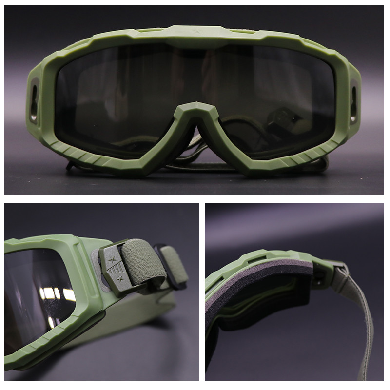 Jaunas taktiskās pretmiglas aizsargbrilles 3 objektīvu vēja necaurlaidīgas militārās armijas šaušanas medību brilles āra CS spēļu Airsoft peintbola brilles