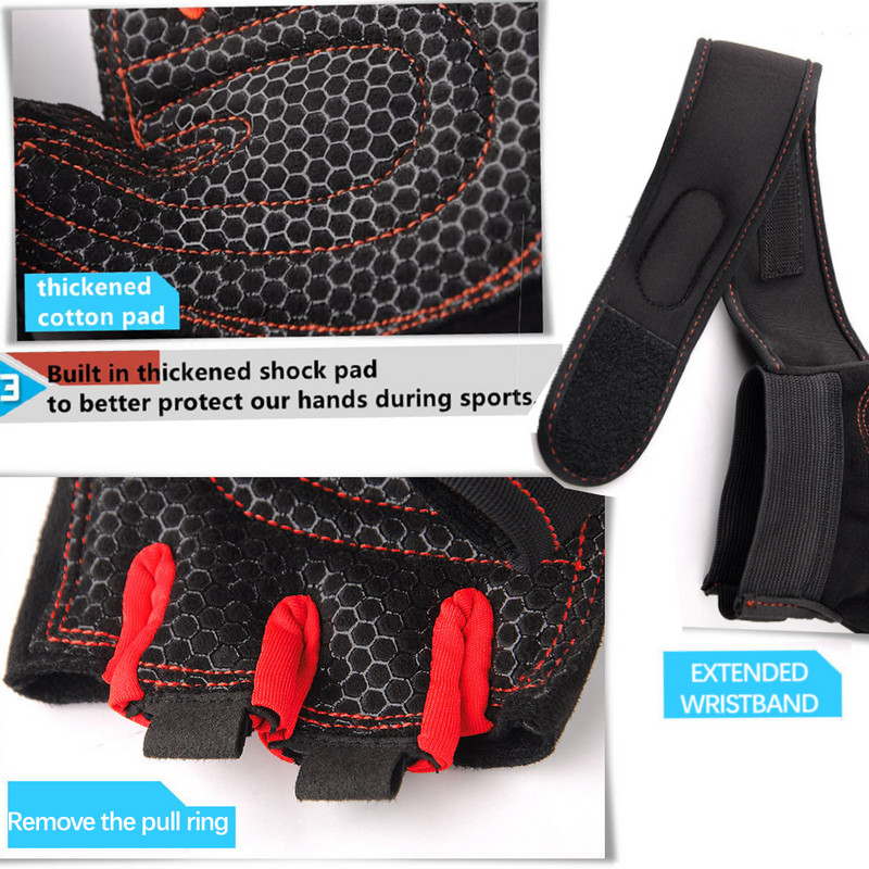 Αναπνεύσιμα γάντια γυμναστικής χωρίς δάχτυλα Γάντια γυμναστικής άρσης βαρών Γυμναστήριο Σώμα Εκπαίδευση Αθλητική Άσκηση Ποδηλασία Αθλητισμός