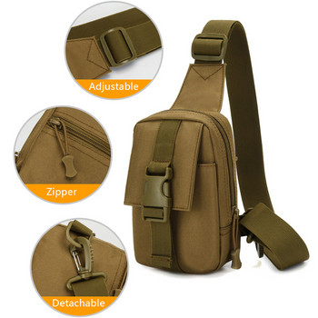 Тактическа чанта за гръдния кош Военен пакет за трекинг EDC Спортна чанта Чанта за през рамо Чанта за през рамо Чанта за нападение за туризъм Колоездене Campinga