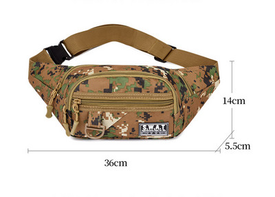 Utility Tactical Men Waist Fanny Bag Pack Θήκη Edc Military Camping Πεζοπορία Αναρρίχηση Hip Bum Belt Bag Outdoor Molle Waist Bag