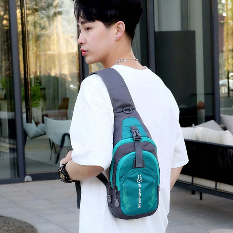 Ελαφρύ ανδρικό σακίδιο πλάτης τσάντα χιαστί τσάντα ώμου Αδιάβροχη τσάντα στήθους Ταξιδιωτικό γυμναστήριο Ποδηλασία τρέξιμο