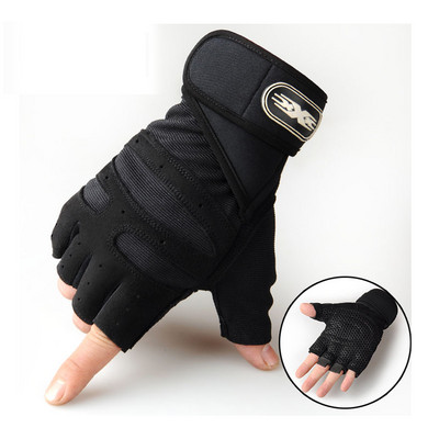 Ασκήσεις βαρέων βαρών Γάντια άρσης βαρών με μισό δάχτυλο Body Building Training Sport Gym Fitness Gloves for Men Women M/L/XL