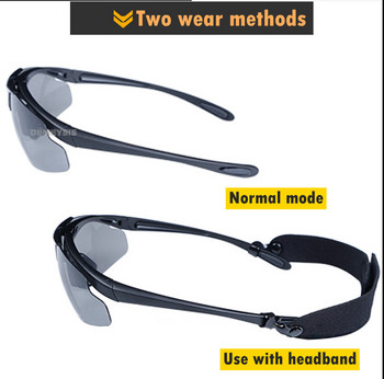 Тактически очила за стрелба на открито Туристически очила Анти-UV 3 лещи Защитни спортни очила с рамка за късогледство за мъже