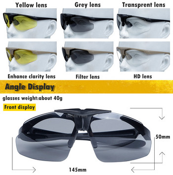 Τακτικά γυαλιά σκοποβολής εξωτερικού χώρου Γυαλιά πεζοπορίας Anti-UV 3 Αθλητικά Γυαλιά Ασφαλείας με Μυωπία Μυωπία Μυωπία