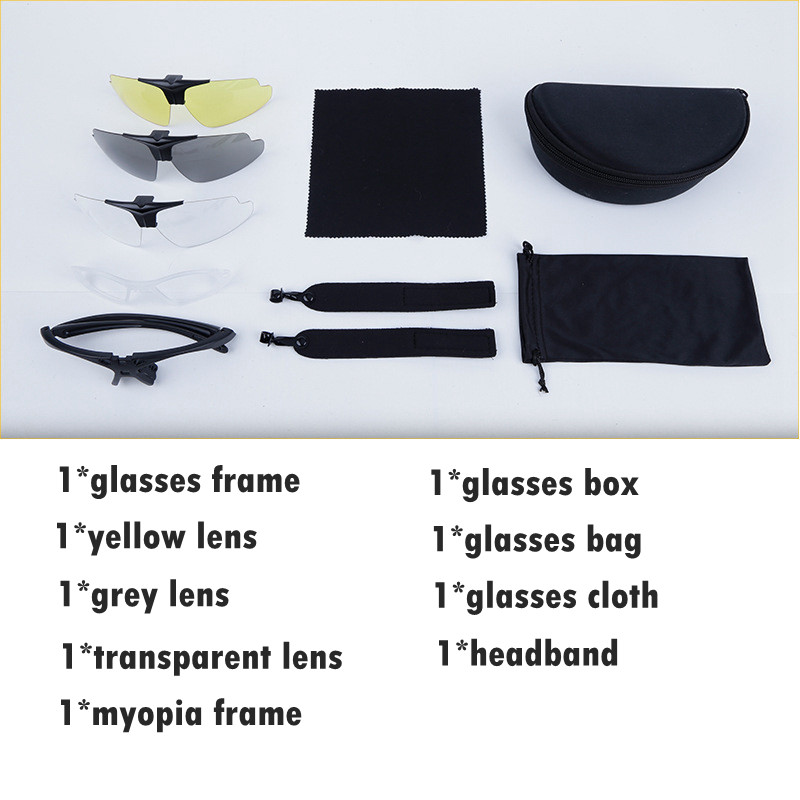 Τακτικά γυαλιά σκοποβολής εξωτερικού χώρου Γυαλιά πεζοπορίας Anti-UV 3 Αθλητικά Γυαλιά Ασφαλείας με Μυωπία Μυωπία Μυωπία