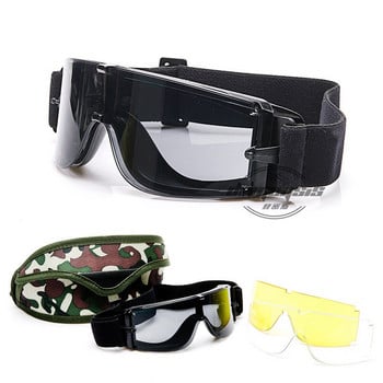 Military Goggles 3 Lenses Tactical Army γυαλιά ηλίου Paintball Airsoft Hunting Combat Tactical Hiking