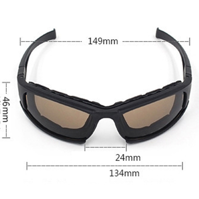 Ochelari polarizați tactici Ochelari de soare militari cu 4 lentile Cutie originală Set de ochelari de tir pentru drumeții în aer liber pentru bărbați