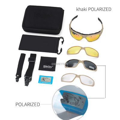 Γυαλιά σκοποβολής Στρατιωτικού Στρατού εξωτερικού χώρου Tactical Polarized Glasses με 4 φακούς Γυαλιά ασφαλείας μοτοσικλέτας πεζοπορίας