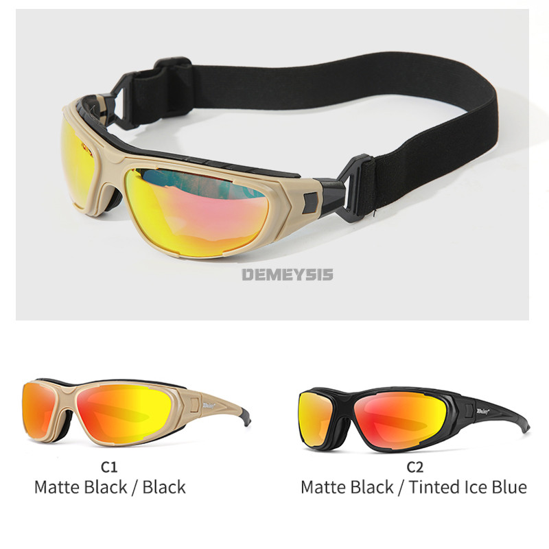 Γυαλιά σκοποβολής Στρατιωτικού Στρατού εξωτερικού χώρου Tactical Polarized Glasses με 4 φακούς Γυαλιά ασφαλείας μοτοσικλέτας πεζοπορίας