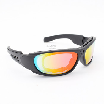Поляризирани тактически очила за спорт на открито, еърсофт стрелба, ловни очила с 4 сменяеми лещи, армейски туристически слънчеви очила