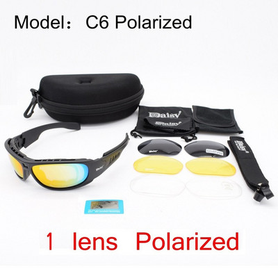 Polarized Tactical Glasses Outdoor Sport Γυαλιά κυνηγιού σκοποβολής Airsoft με 4 εναλλάξιμους φακούς Army Hiking γυαλιά ηλίου