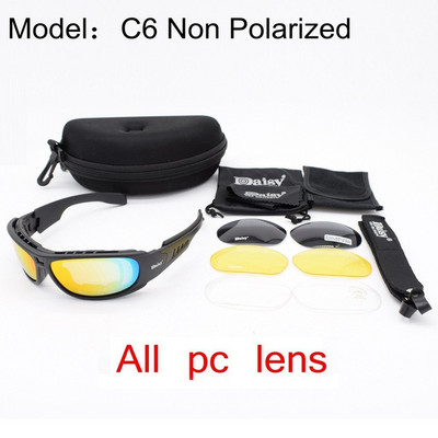 Polarized Tactical Glasses Outdoor Sport Γυαλιά κυνηγιού σκοποβολής Airsoft με 4 εναλλάξιμους φακούς Army Hiking γυαλιά ηλίου