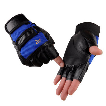 Δερμάτινο γυμναστήριο Αθλητικά άρση βαρών Ανδρικά γάντια γυμναστικής γάντια χοντρό μισό δάχτυλο καλοκαιρινό γάντι ανθεκτικό