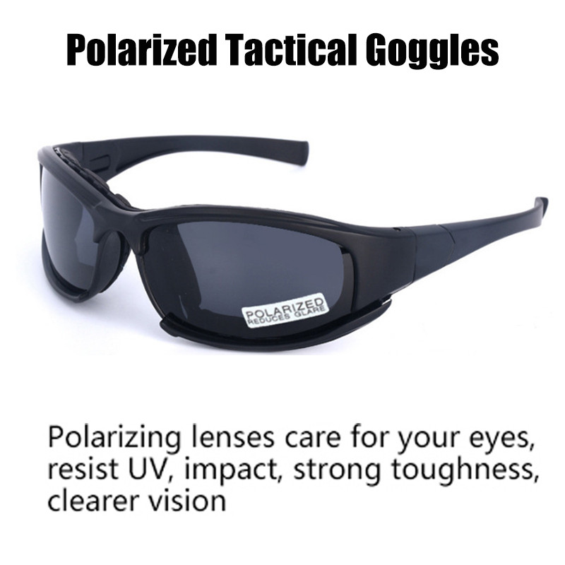 JSJM Airsoft taktikai szemüveg polarizált 4 lencsés szélálló porálló lövöldözős motorkerékpár hegymászó szemüveg CS biztonságos védelem