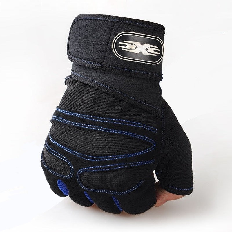 Νέα γάντια ανύψωσης βαρών με μισό δάχτυλο Γυμναστήριο Γυμναστήριο Προπόνηση βαρέων βαρών ανδρικής προπόνησης Γάντια άρσης βαρών περιτυλίγματος καρπού