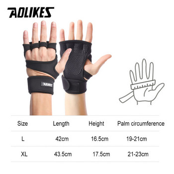 Γάντια γυμναστικής AOLIKES 1 Pair Προστατευτικό χεριών παλάμης με υποστήριξη καρπού Crossfit Workout Bodybuilding Power Lifting Βαρών