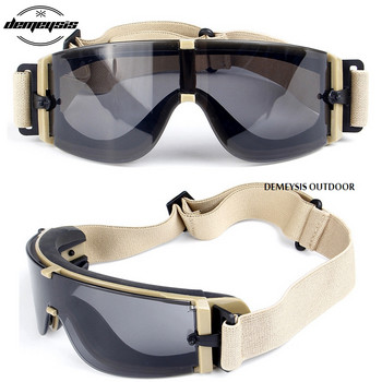 X800 Military Goggles 3 Lensses Tactical Army Sunglasses Paintball Airsoft Hunting Combat Tactical Hiking