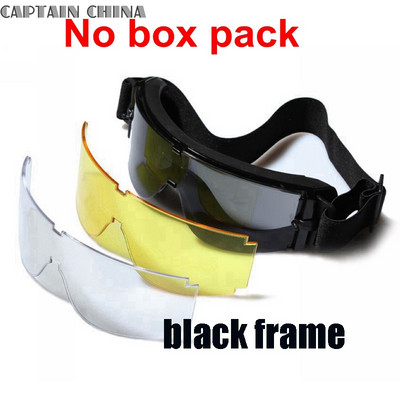 X800 Military Goggles 3 Lensses Tactical Army Sunglasses Paintball Airsoft Hunting Combat Tactical Hiking