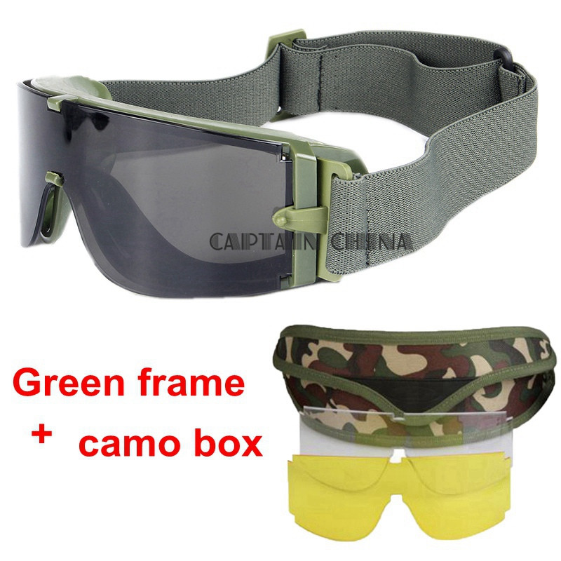 X800 Military Goggles 3 Lensses Tactical Army Sunglasses Paintball Airsoft Hunting Combat Tactical Hiking